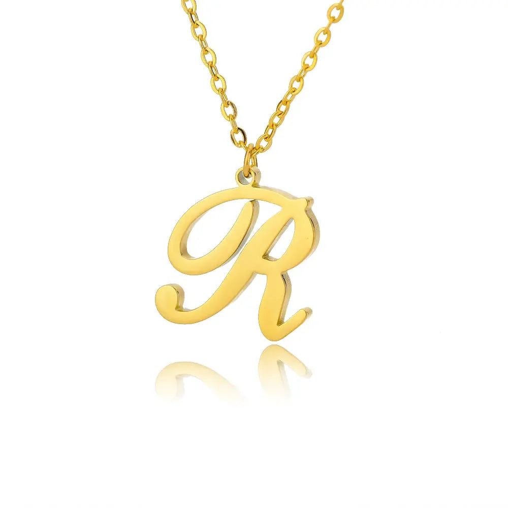 Dainty Initial Letter Necklaces For Women Gold Color Minimalist  Stainless Steel Initial Necklace Femme Wedding Jewelry Gift Smart_Life_Tech