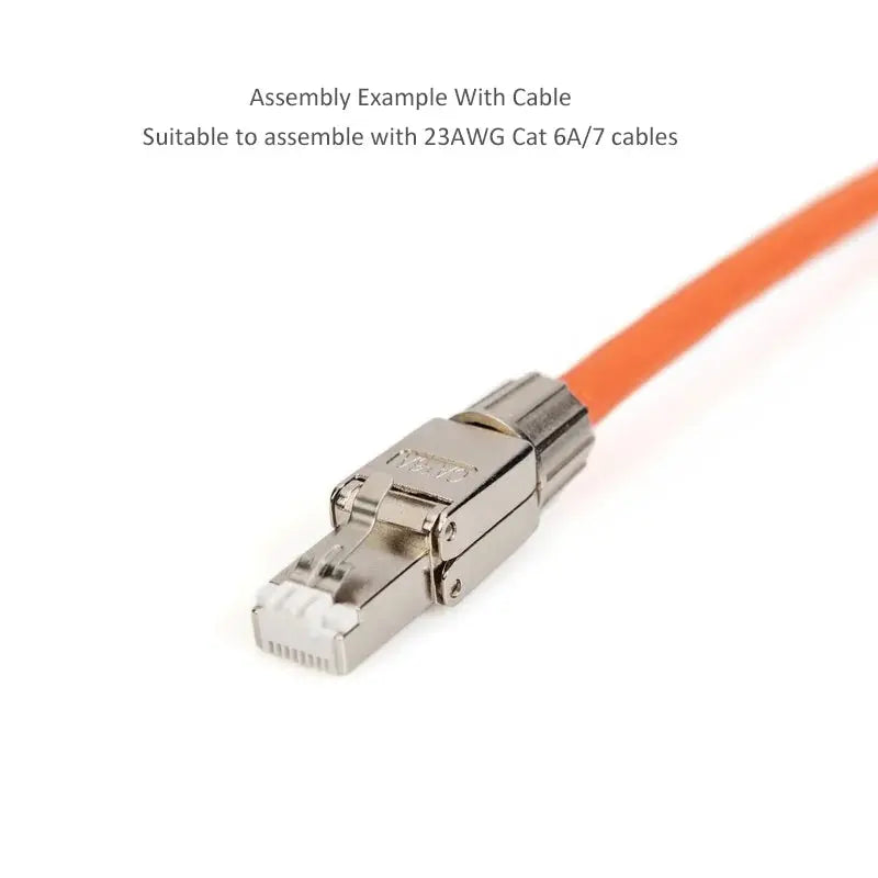 RJ45 8P8C Cat 6A Cat7 Field Connector Full Shielded Termination Plug Toolless Modular Plug for 23AWG Solid Installation Cables Smart_Life_Tech