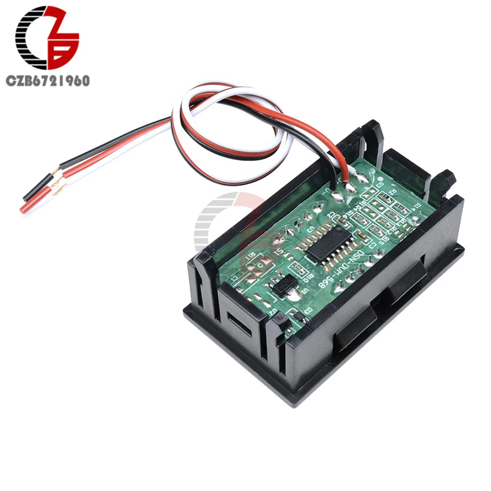 2 3 Wires 0.56" LED Digital Voltmeter Voltage Meter Car Motorcycle Volt Tester Detector DC 12V Capacity Monitor Red Green Blue
