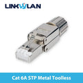 RJ45 8P8C Cat 6A Cat7 Field Connector Full Shielded Termination Plug Toolless Modular Plug for 23AWG Solid Installation Cables Smart_Life_Tech