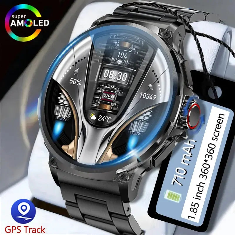 Men GPS Track Smart Watch 1.85 Inch Ultra HD AMOLED Screen Smart_Life_Tech
