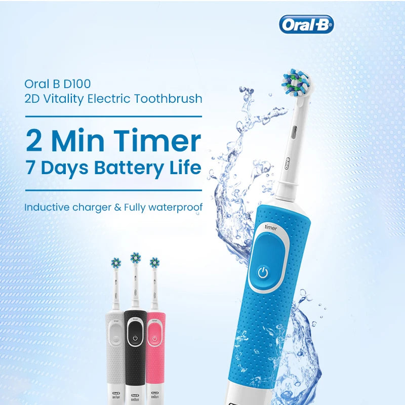 Oral-B Electric Toothbrush Rotation Vibrate Clean 3D White Tooth Adult Electric Tooth Brush Rechargeable Replaceable Brush Heads