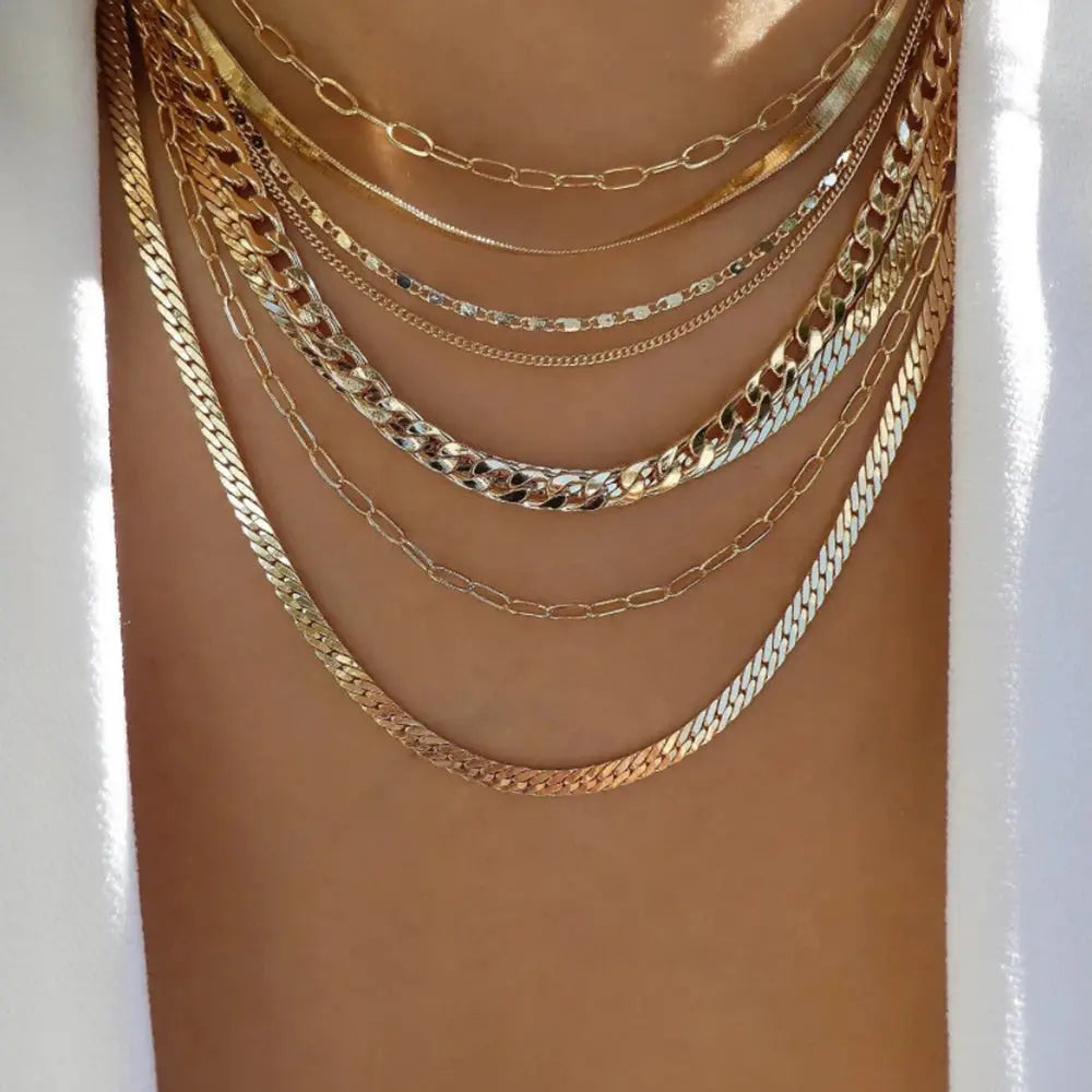 Vintage New Gold Color Multiple Styles Necklace For Women Boho Trendy Multi-Layer Crystal Pendant Necklaces Set Jewelry Gifts Smart_Life_Tech