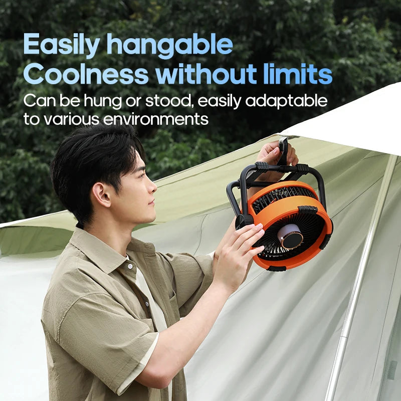 New Multifunctional 6 in 1 Desktop Fan 20000mAh Outdoor Camping Fan Air Circulator 4 Speed Adjustment Wireless Tent Ceiling Fan