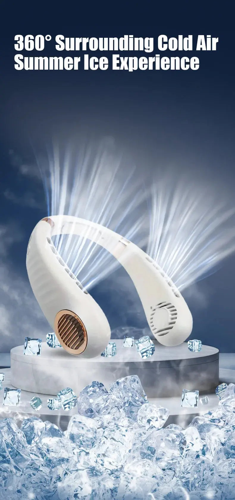 JKUOO Personal Neck Fan - 5-Speed Soft Silicone - Gym-Goers/Dog Walkers/Office Staff - Gym/Office/Park Cooler - Summer Sale Smart_Life_Tech