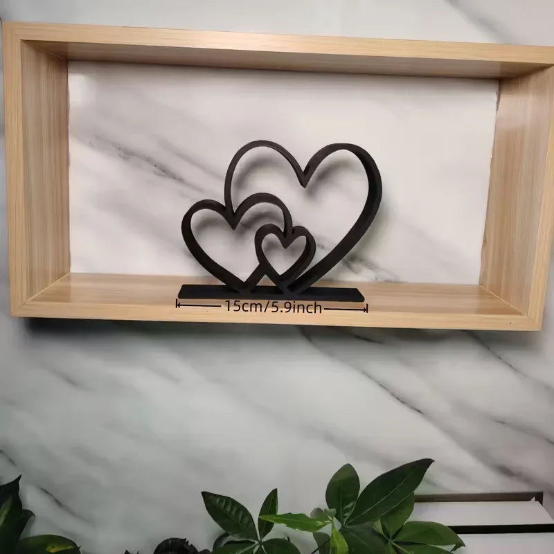 2026 New Heart-to-Heart Statue - Black & White Love Ornament, Desk & Bookshelf Decor, Valentine’s Gift, Home Decoration