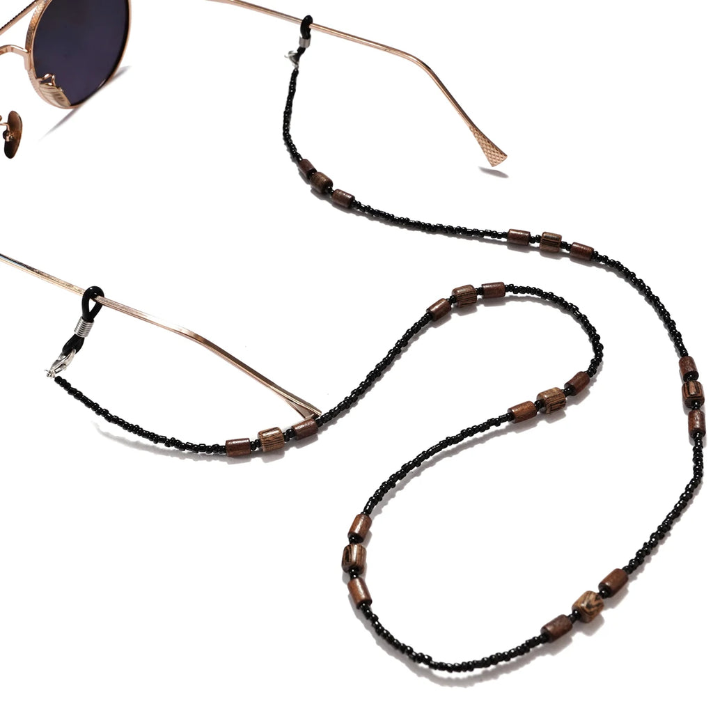 2022 New Wooden Beaded Glasses Chain for Women Fashion Lanyard Acrylic Mask Sunglassses  Strap Cord Hanging Neck Hold