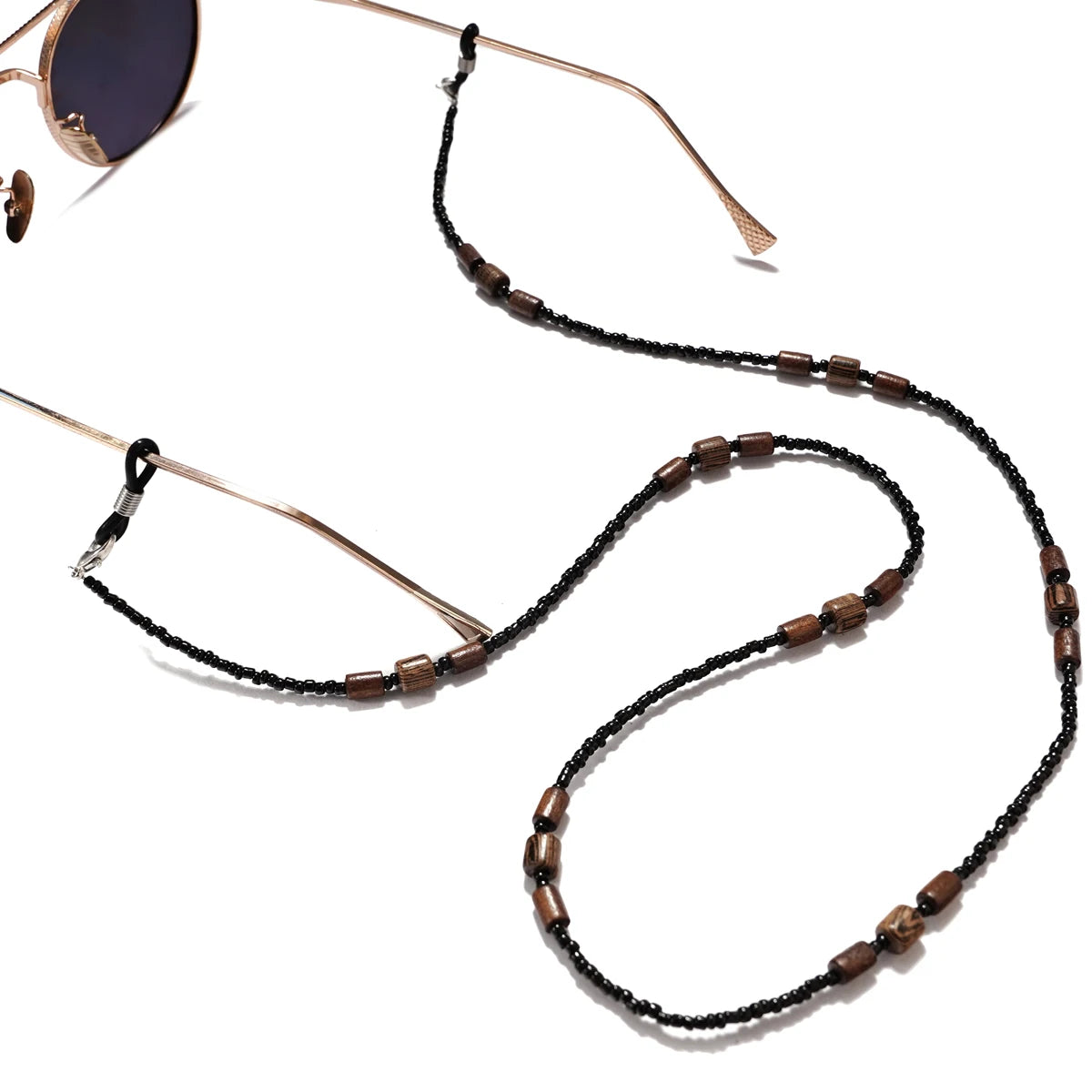 2022 New Wooden Beaded Glasses Chain for Women Fashion Lanyard Acrylic Mask Sunglassses  Strap Cord Hanging Neck Hold