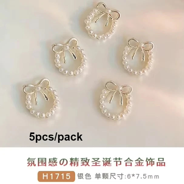 Ribbon Pearl Ball Nail Art Accessories Decorations Tools
