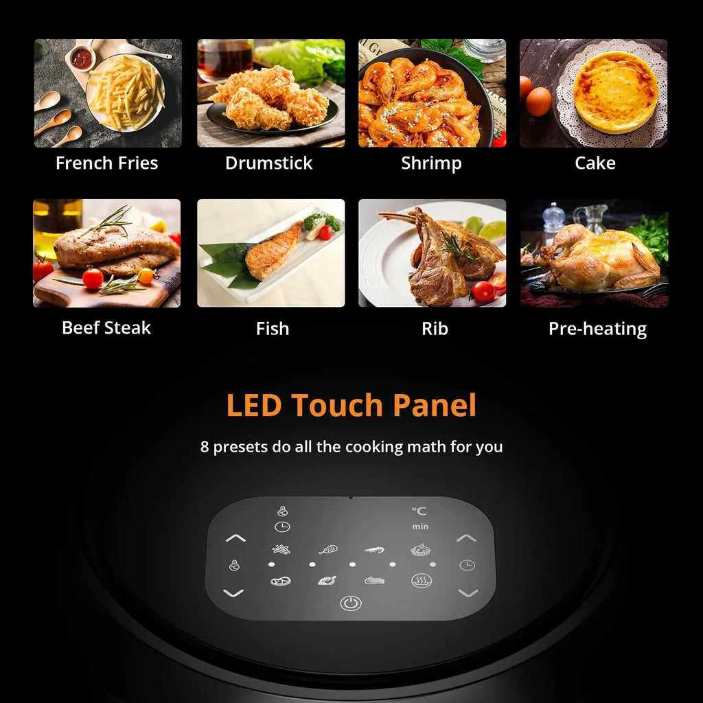 Air Fryer Oven Digital Large 7.7L Rapid Air Circulation,Air Fryers With Touch Screen Viewable Window Dishwasher Safe Accessories Smart_Life_Tech