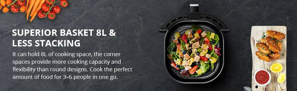 Air Fryer Oven Digital Large 7.7L Rapid Air Circulation,Air Fryers With Touch Screen Viewable Window Dishwasher Safe Accessories Smart_Life_Tech