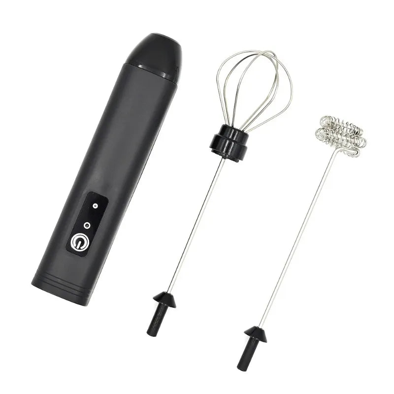 MINI Milk Frother USB Rechargeable 3 Speeds Foam Maker Coffee Whisk Mixer Electric Handle Blender Egg Beater Hot Cooking Tools