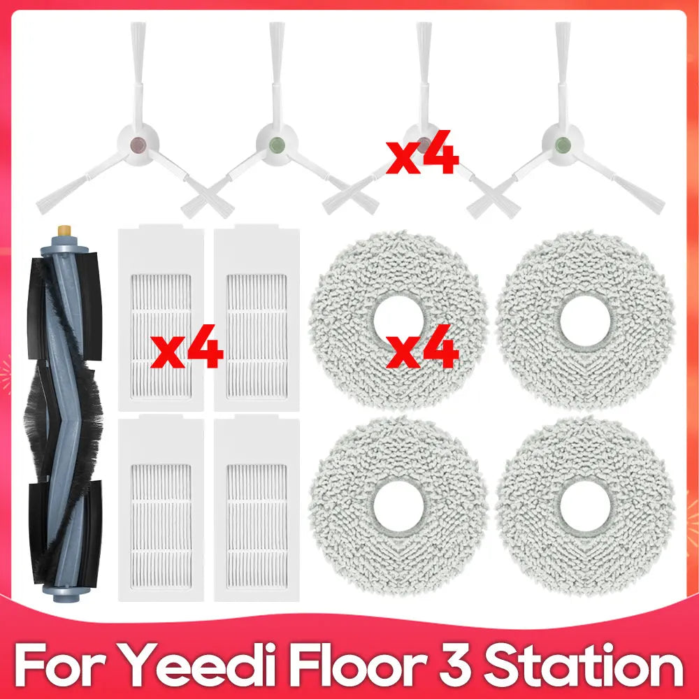 Compatible For ( Yeedi Floor 3 Station ) Robot Vacuum Cleaner Spare Parts Accessories Main Side Brush Mop Rag Cloth
