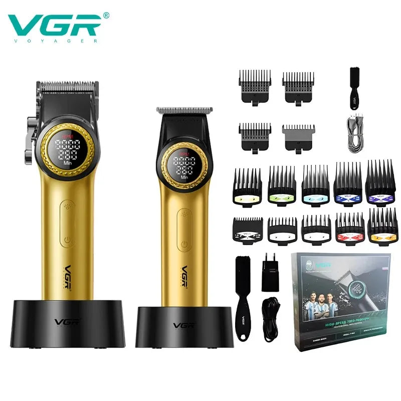 VGR 9000RPM Hair Clipper Professional Hair Trimmer Haircut Machine LED Display Adjustable Barber Hair Clipper for Men V-001 977
