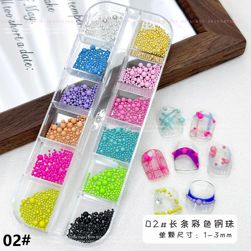 Ribbon Pearl Ball Nail Art Accessories Decorations Tools