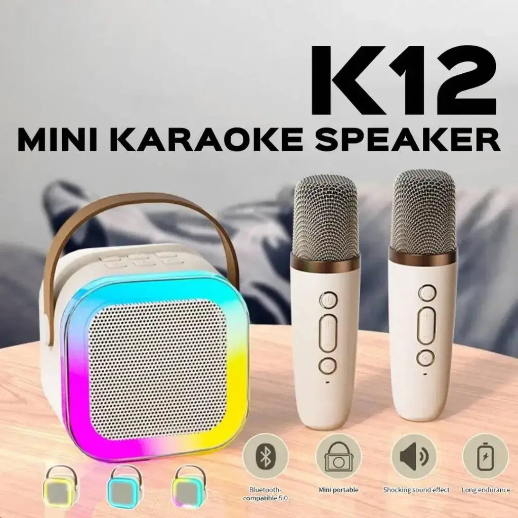 NEW Hot K12 Bluetooth Speaker Portable Home Cute Karaoke Mini Wireless Audio with Microphone K Song Family Singing Machine Smart_Life_Tech