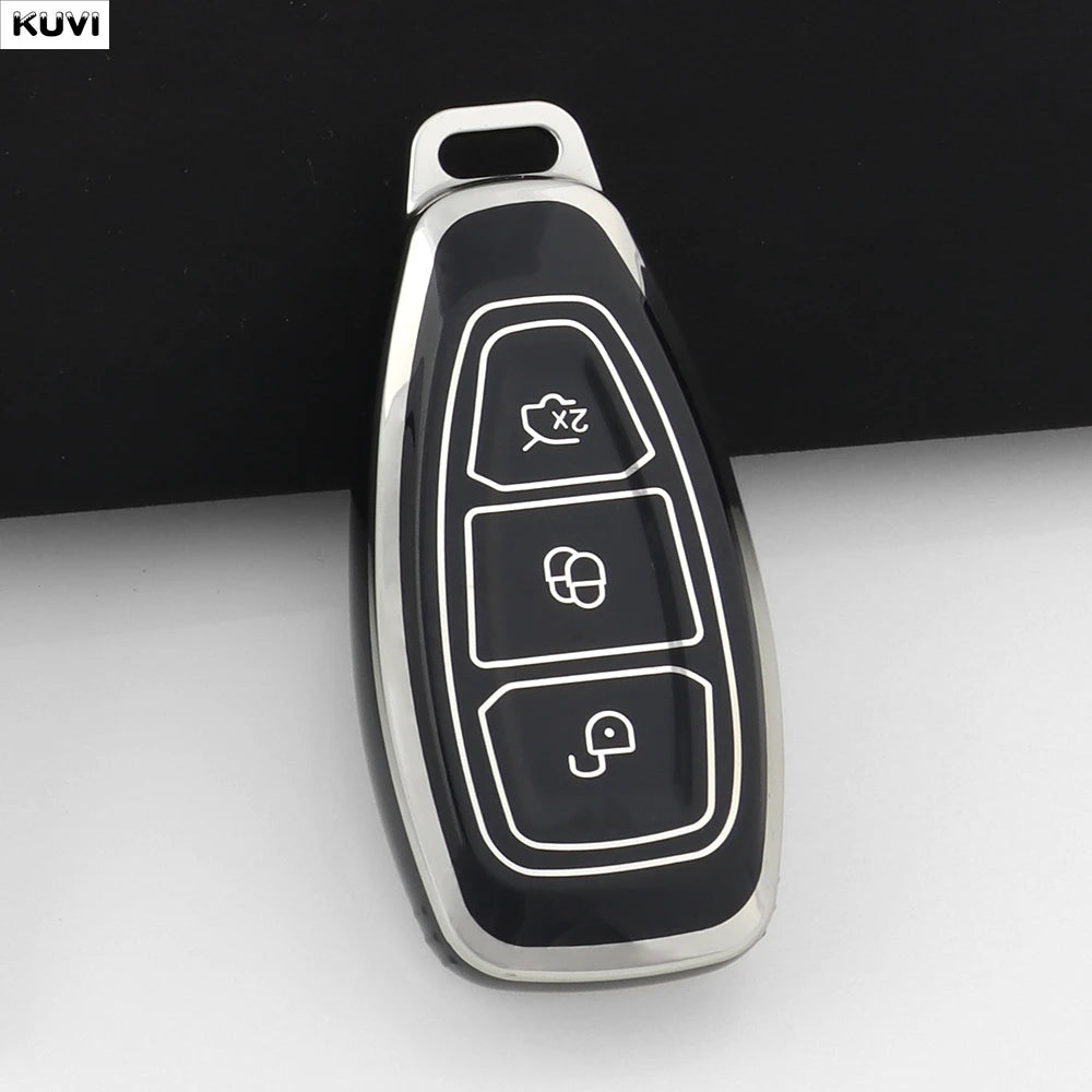 New TPU Car Smart Key Case Cover Shell For Ford Focus 3 4 ST Mondeo MK3 MK4 Fiesta Fusion Kuga Ecosport Protect Fob Accessories