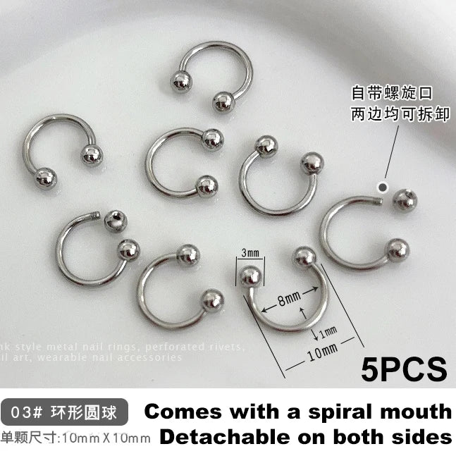 Ribbon Pearl Ball Nail Art Accessories Decorations Tools