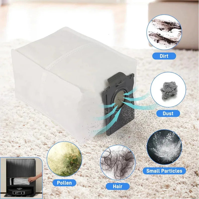 Dust Bags For Dreame X40 Ultra/L10s Pro Ultra Heat/X30 Ultra Accessories Mop Pads Disposable Activated Carbon Dust Bag Parts
