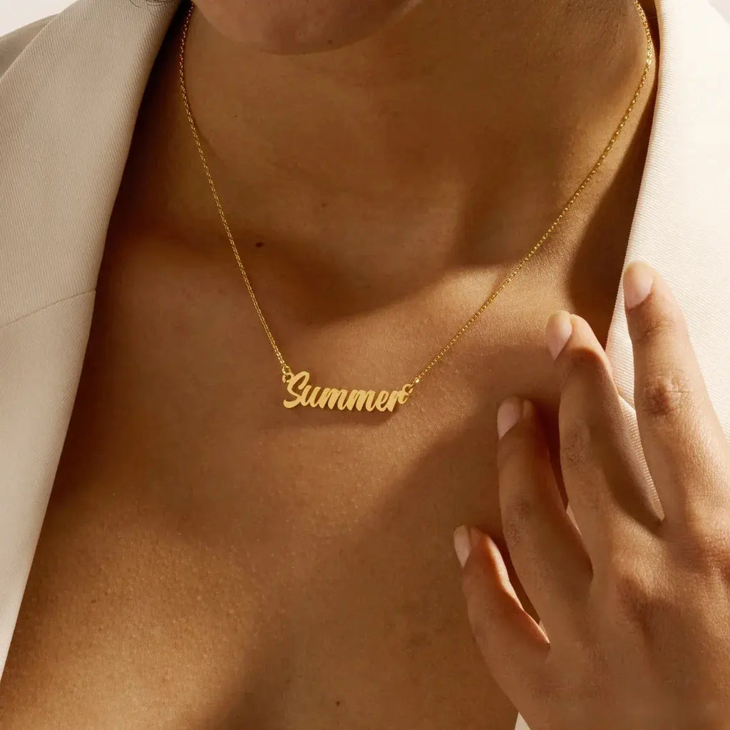 Custom Name Necklace for Women Personalised Cursive Letter Pendant Stainless Steel Jewelry Men Chain Choker Collar Personalizado Smart_Life_Tech