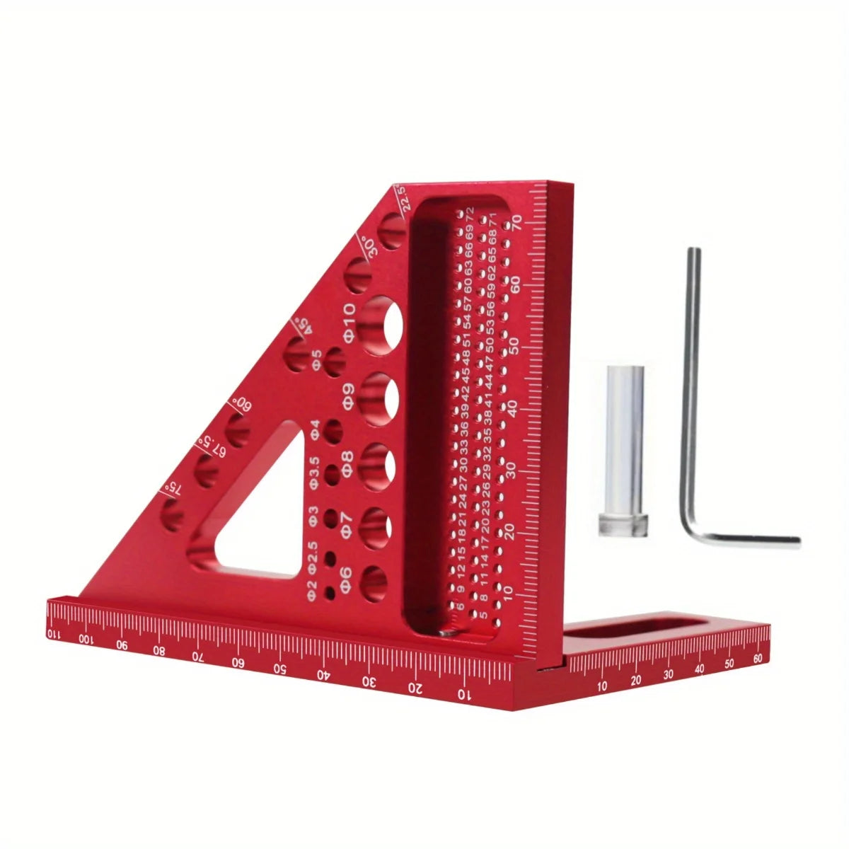 Woodworking Square Protractor Aluminum Alloy Angler Scriber Woodworking Square With Dowel Pins Miter Triangular Ruler
