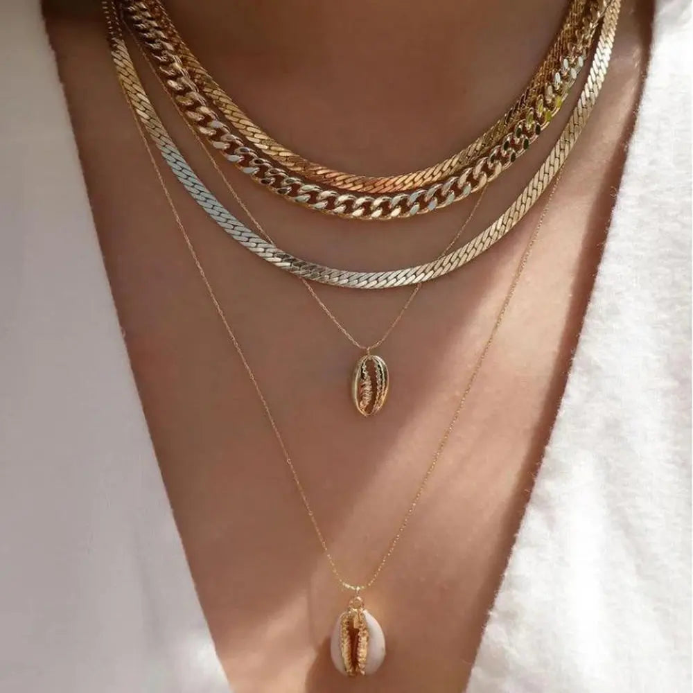 Vintage New Gold Color Multiple Styles Necklace For Women Boho Trendy Multi-Layer Crystal Pendant Necklaces Set Jewelry Gifts Smart_Life_Tech