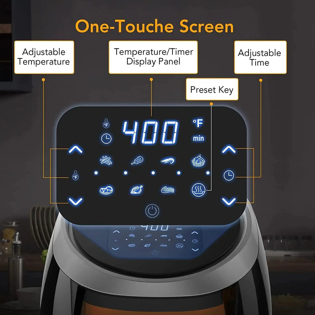 Air Fryer Oven Digital Large 7.7L Rapid Air Circulation,Air Fryers With Touch Screen Viewable Window Dishwasher Safe Accessories Smart_Life_Tech