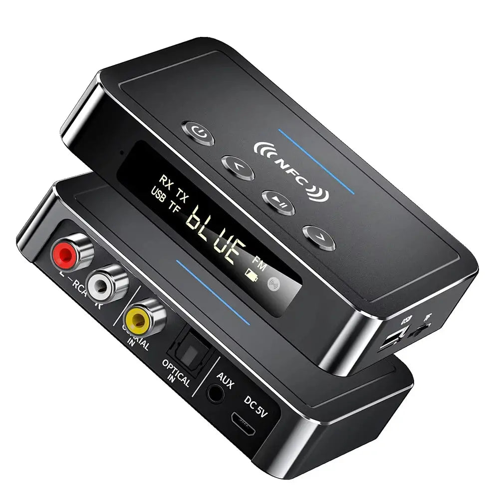 Bluetooth 6.0 Receiver Transmitter FM AUX 3.5mm RCA Fiber Coaxial TF U-Disk Playback Wireless Audio Adapter For TV Car Speaker Smart_Life_Tech