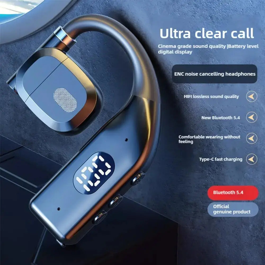 Wireless Bluetooth Headphones Bluetooth Headset With Led Display Right Ear In Ear Earphones Noise Canceling Headset For Driving Smart_Life_Tech