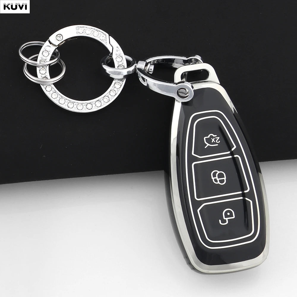 New TPU Car Smart Key Case Cover Shell For Ford Focus 3 4 ST Mondeo MK3 MK4 Fiesta Fusion Kuga Ecosport Protect Fob Accessories