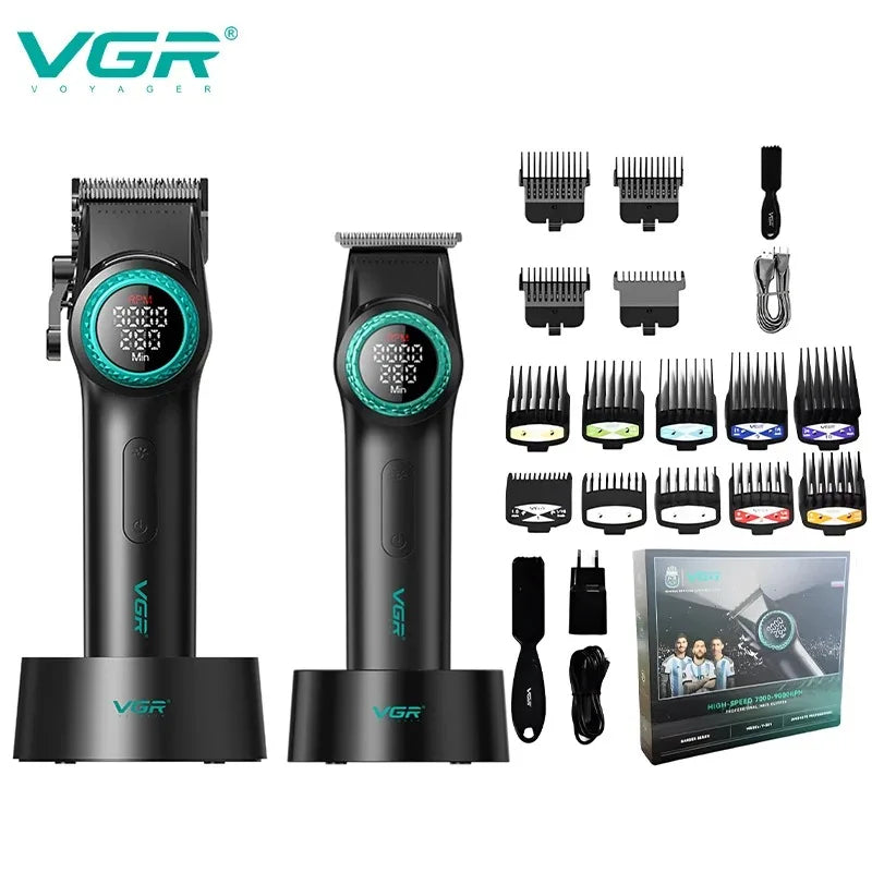 VGR 9000RPM Hair Clipper Professional Hair Trimmer Haircut Machine LED Display Adjustable Barber Hair Clipper for Men V-001 977