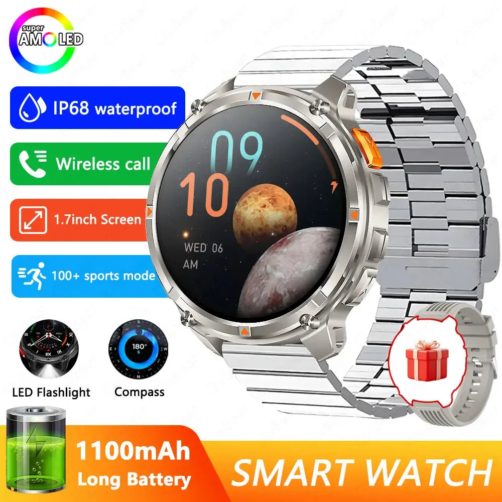 2026 New Military T-Rex3 Ultra 1100mAh Battery Smart Watch 5 ATM Waterproof Compass GPS Sports tracker Outdoors Smartwatches Smart_Life_Tech
