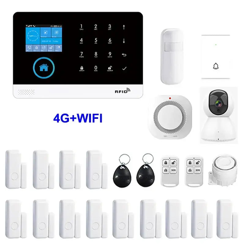 TAIBOAN PG103 2.4 inch Screen 4G WIFI GSM Home Bulgar Security System for Home 433MHz APP Control RFID Card with PIR Motion Smart_Life_Tech