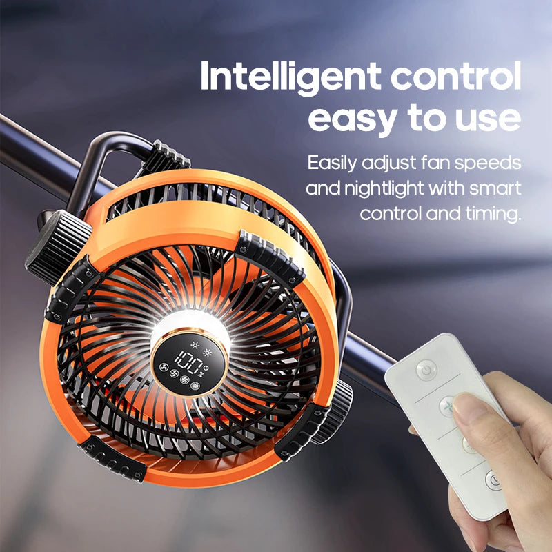 New Multifunctional 6 in 1 Desktop Fan 20000mAh Outdoor Camping Fan Air Circulator 4 Speed Adjustment Wireless Tent Ceiling Fan