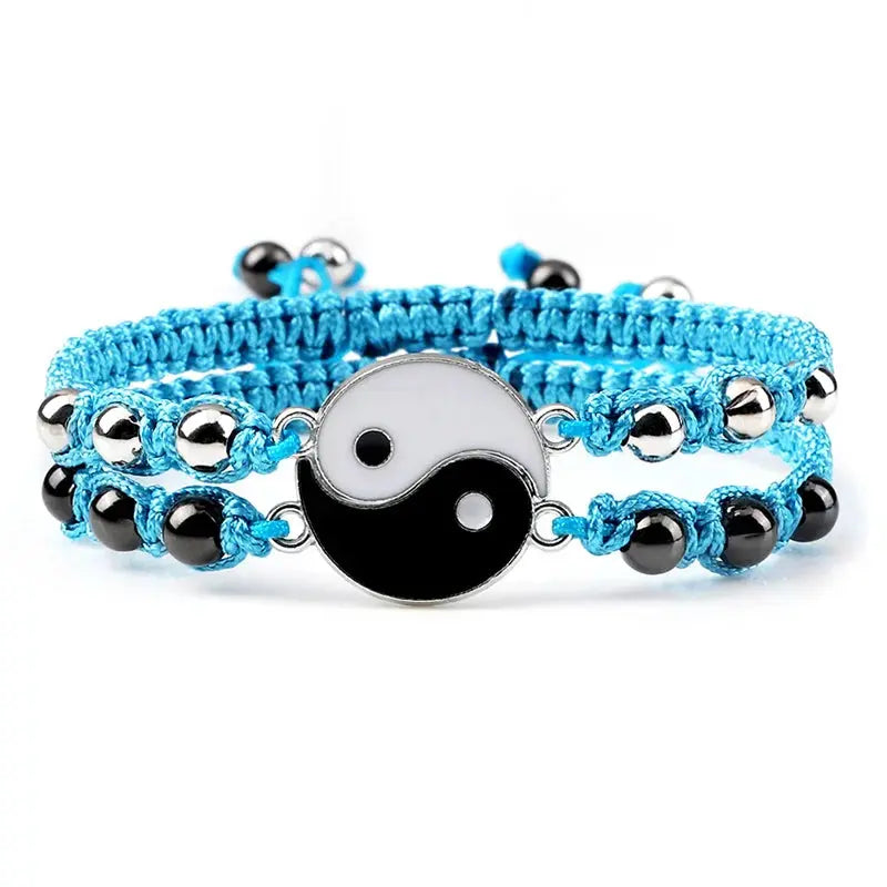 2Pcs/set Dragon Tai Chi Gossip Braided Bracelet for Women Men Best Friends Adjustable Yin Yang Bracelets Fashion Couple Jewelry Smart_Life_Tech
