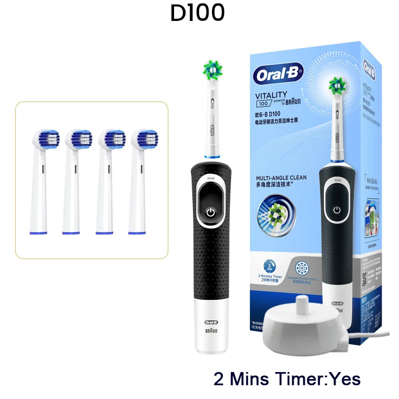 Oral-B Electric Toothbrush Rotation Vibrate Clean 3D White Tooth Adult Electric Tooth Brush Rechargeable Replaceable Brush Heads