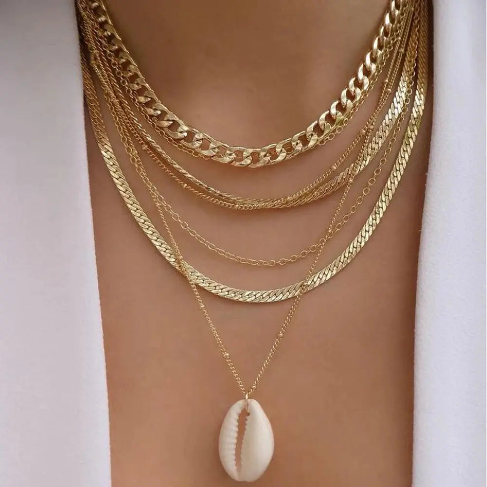 Vintage New Gold Color Multiple Styles Necklace For Women Boho Trendy Multi-Layer Crystal Pendant Necklaces Set Jewelry Gifts Smart_Life_Tech