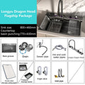 MultiFunction Waterfall Wash Vegetables Basin Stainless Steel Large Single Slot With Smart Digital Display Faucet Kitchen Sink Smart_Life_Tech