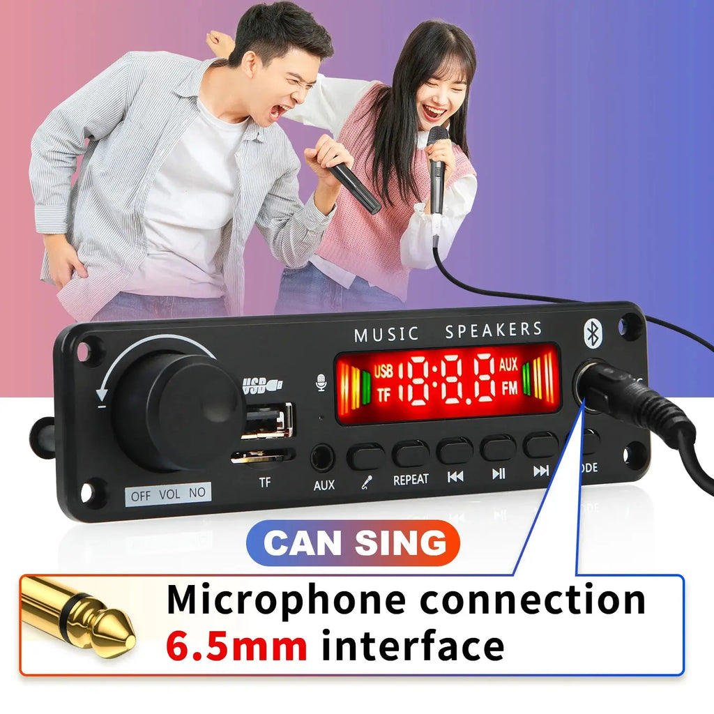 NEW 200W  Amplifier Bluetooth DIY MP3 WAV Decoder Board DC 12V 100W  Wireless Car USB MP3 Player TF Card Slot USB FM with Mic Smart_Life_Tech