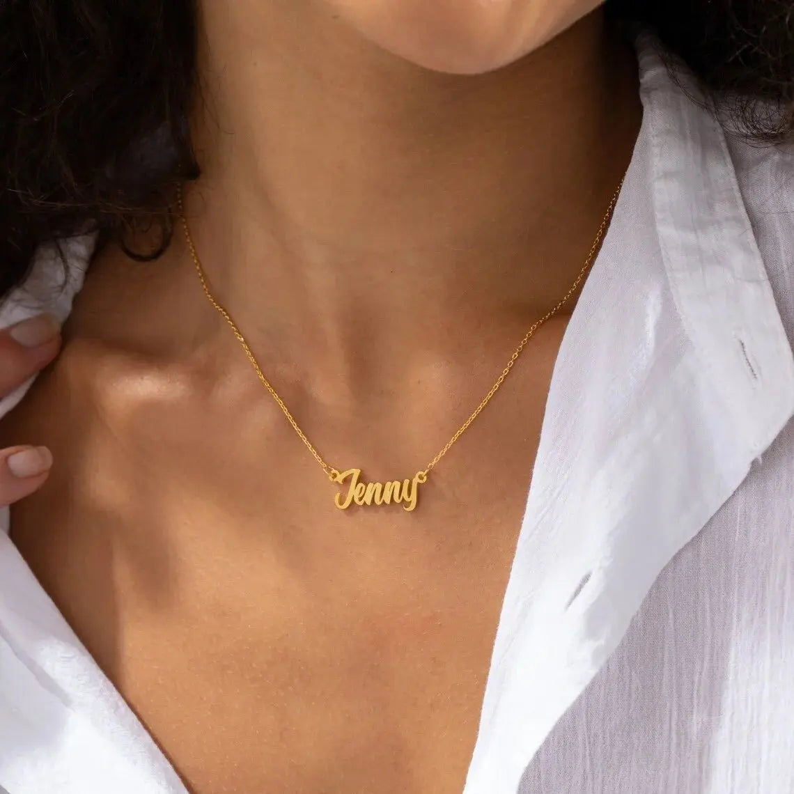 Custom Name Necklace for Women Personalised Cursive Letter Pendant Stainless Steel Jewelry Men Chain Choker Collar Personalizado Smart_Life_Tech