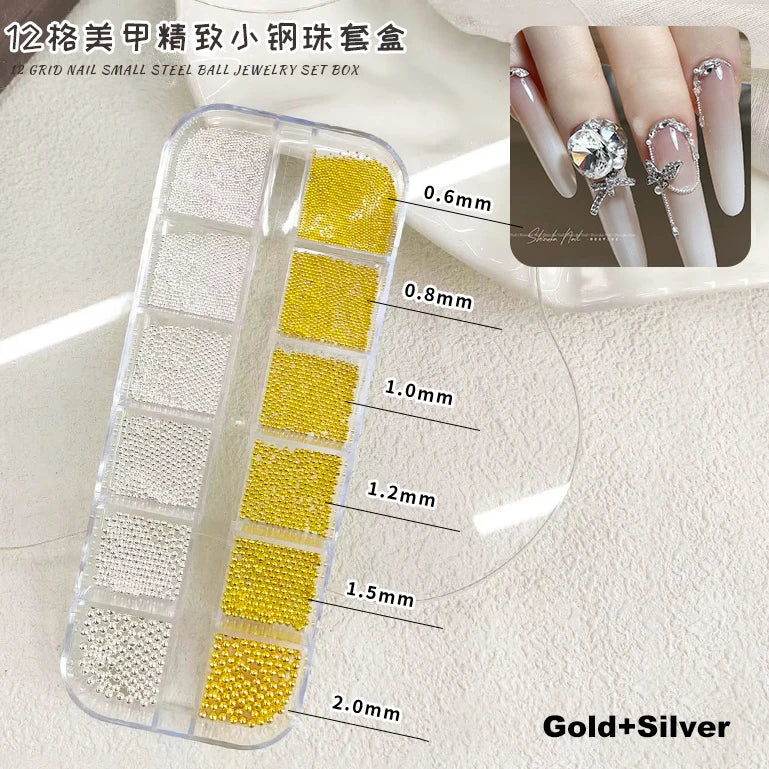 Ribbon Pearl Ball Nail Art Accessories Decorations Tools