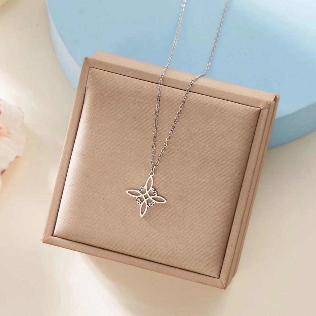 Skyrim Wicca Witchcraft Witch Knot Necklace Stainless Steel Necklaces Fashion Jewelry Gift For Women Girl Smart_Life_Tech