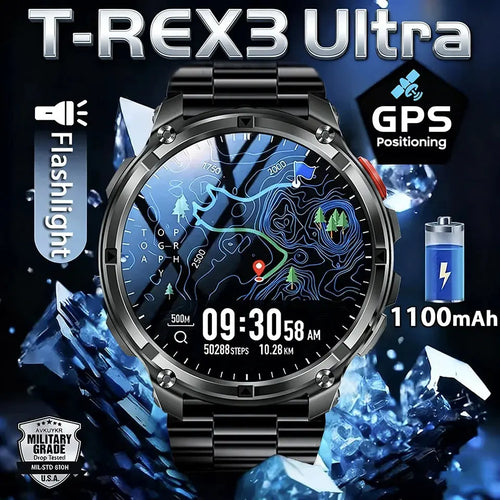 2026 New T-Rex3 Ultra 1100mAh Super Capacity Battery Adult Men Smart Watch 1.7" Large Screen Call 5ATM Waterproof Sports Watches Smart_Life_Tech