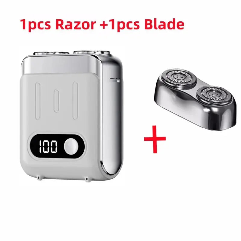 R20 Mini Electric Smart Shaver Shaver Digital Display Dual Blade Rechargeable Shaver Powerful Beard Trimmer Household Car Shaver Smart_Life_Tech