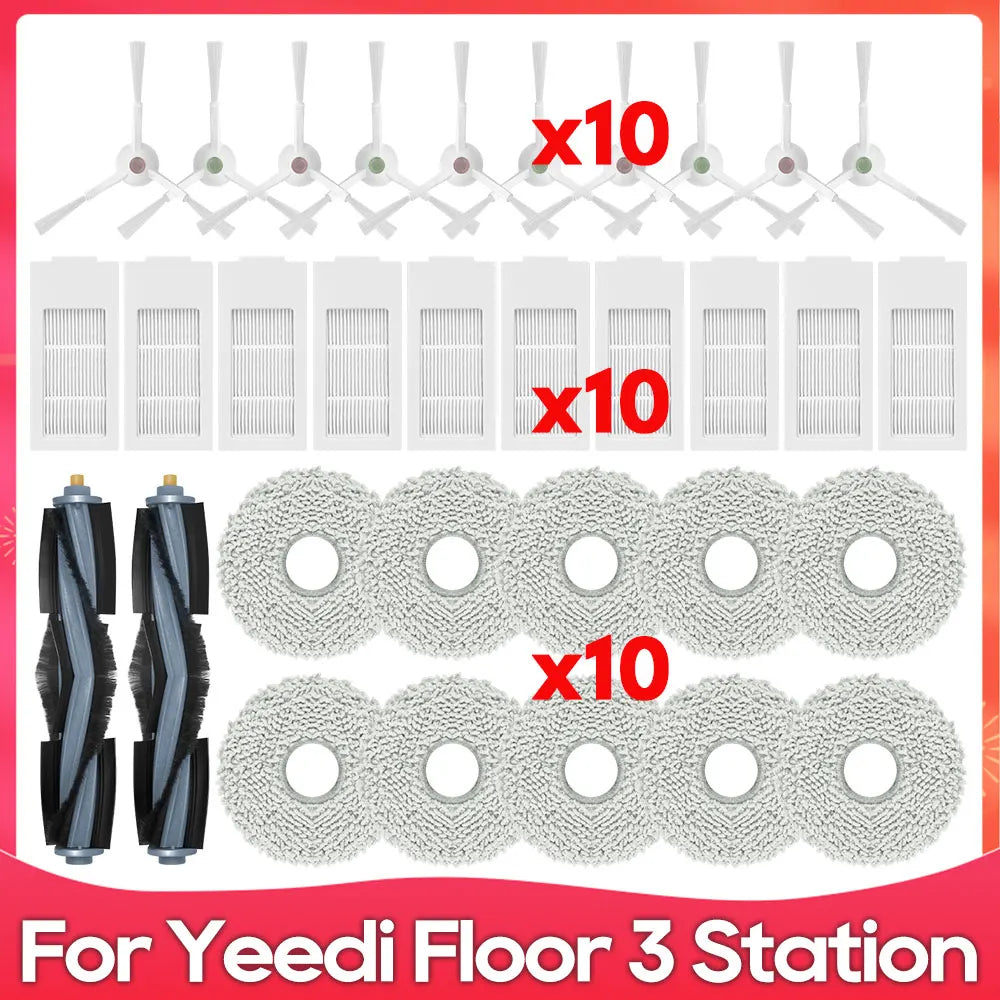 Compatible For ( Yeedi Floor 3 Station ) Robot Vacuum Cleaner Spare Parts Accessories Main Side Brush Mop Rag Cloth