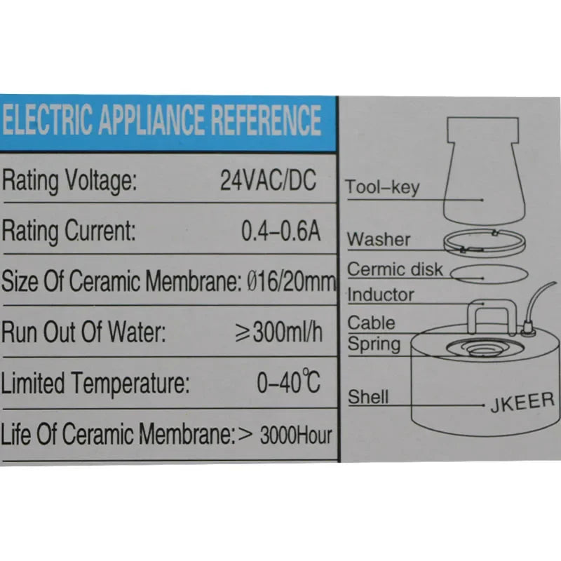 Ultrasonic Mist Maker 24v Nebulizer Atomizer Head without Lights for Humidifier Fogger