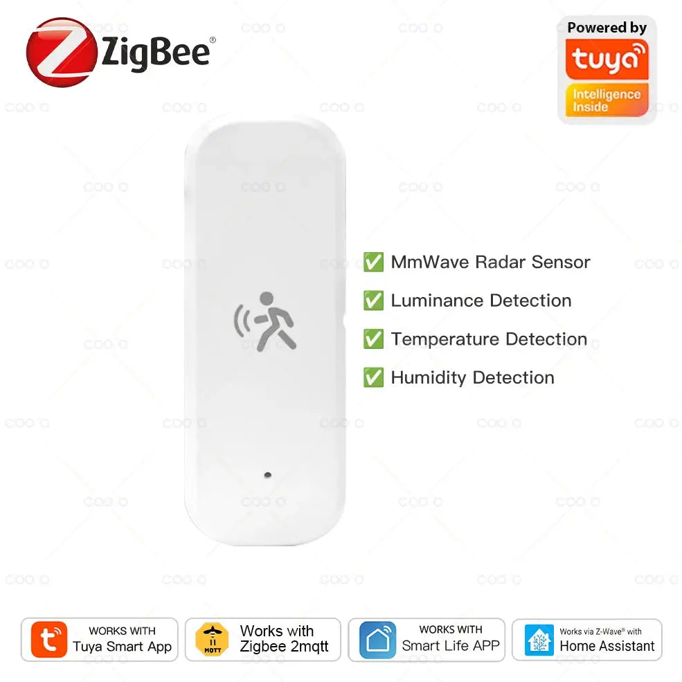 Zigbee 10G MmWave Radar Motion Sensor Human Detector with Illuminance Temperature Humidity Sensor Support Tuya Zigbee2MQTT Smart_Life_Tech