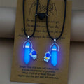 2PCS Luminous Hexagonal Column Couple Magnetic Necklace for Women Romantic Natural Stone Geometric Pendant Astronaut Necklace Smart_Life_Tech