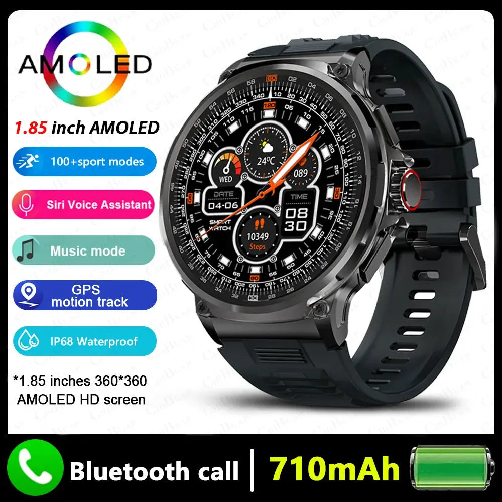 Men GPS Track Smart Watch 1.85 Inch Ultra HD AMOLED Screen Smart_Life_Tech