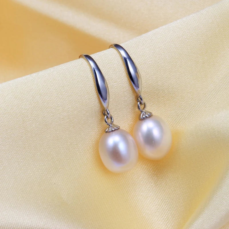 2025 New Arrivals Natural Freshwater Cultured Pearl Drop Earrings for Women 925 Sterling Silver Earrings Wedding Jewelry